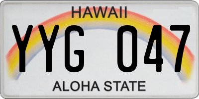 HI license plate YYG047