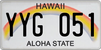 HI license plate YYG051