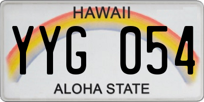 HI license plate YYG054