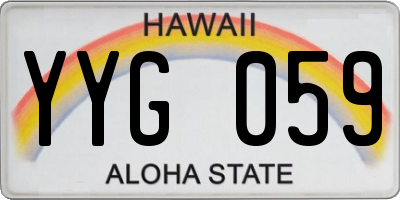 HI license plate YYG059