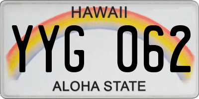 HI license plate YYG062