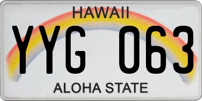 HI license plate YYG063