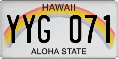 HI license plate YYG071