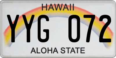 HI license plate YYG072