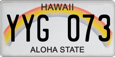HI license plate YYG073
