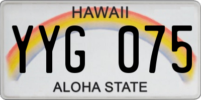 HI license plate YYG075