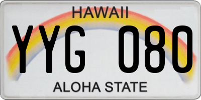 HI license plate YYG080