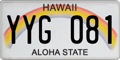 HI license plate YYG081