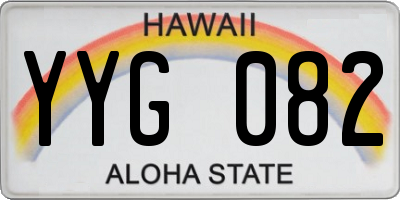 HI license plate YYG082