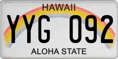 HI license plate YYG092
