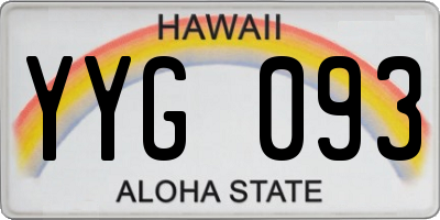 HI license plate YYG093
