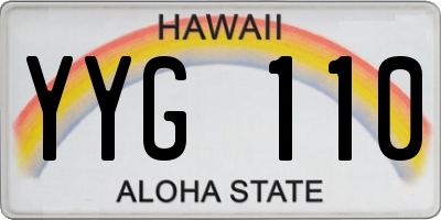 HI license plate YYG110