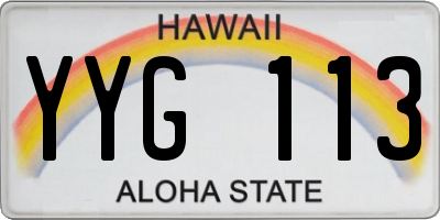 HI license plate YYG113