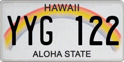 HI license plate YYG122