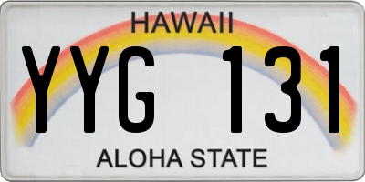 HI license plate YYG131