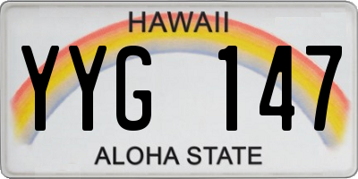 HI license plate YYG147