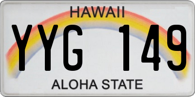 HI license plate YYG149