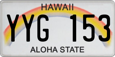 HI license plate YYG153