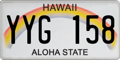 HI license plate YYG158