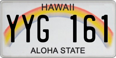 HI license plate YYG161
