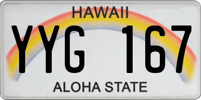 HI license plate YYG167
