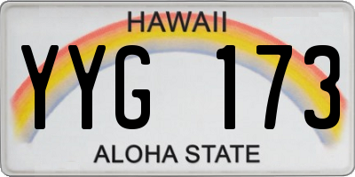 HI license plate YYG173