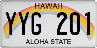 HI license plate YYG201