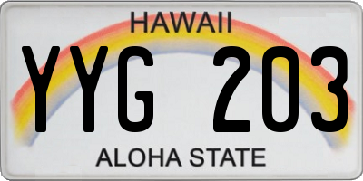 HI license plate YYG203