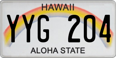 HI license plate YYG204