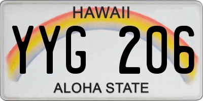 HI license plate YYG206