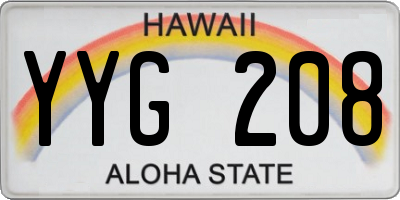 HI license plate YYG208