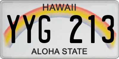 HI license plate YYG213