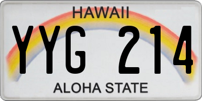 HI license plate YYG214