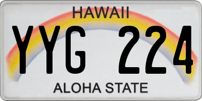 HI license plate YYG224