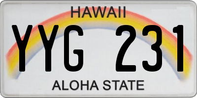 HI license plate YYG231