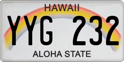 HI license plate YYG232