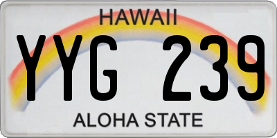 HI license plate YYG239
