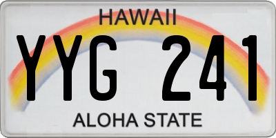 HI license plate YYG241