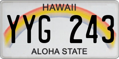 HI license plate YYG243