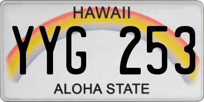 HI license plate YYG253