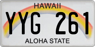 HI license plate YYG261