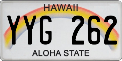 HI license plate YYG262
