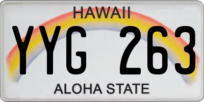 HI license plate YYG263