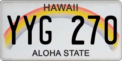 HI license plate YYG270