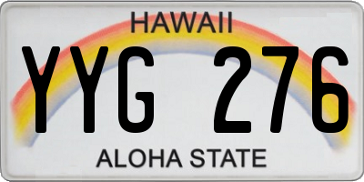 HI license plate YYG276