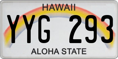 HI license plate YYG293