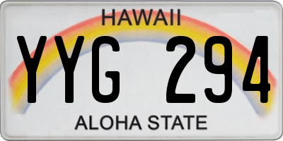 HI license plate YYG294
