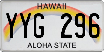 HI license plate YYG296