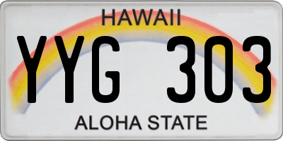 HI license plate YYG303