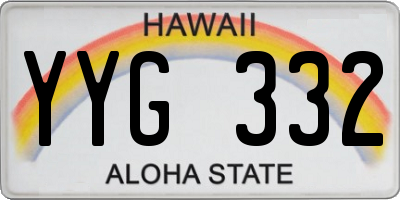 HI license plate YYG332